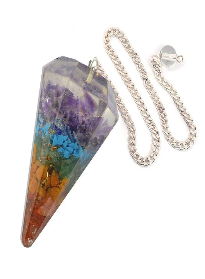 Crystu Natural Action 7 Chakra Dowser Pendulum Orgone Crystal Stone Dowser Pendulum Dowsing For Healing Gemstones (Color : Multi) - Image 2